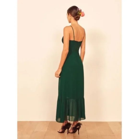 Reformation Emersyn Dress in Emerald - Picture 2 of 9